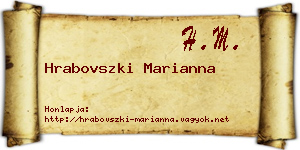 Hrabovszki Marianna névjegykártya